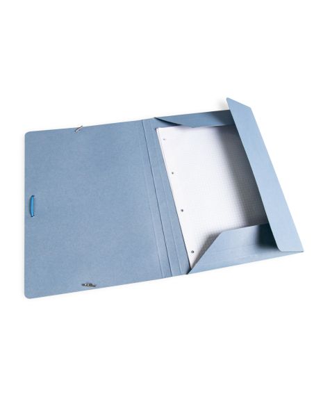 Carpeta liderpapel gomas tres solapas carton pintado folio color azul