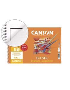 Bloc Dibujo Basik Din A4+ Espiral 23 X 32.5 Cm 20 Hojas Microperforado Con Recuadro