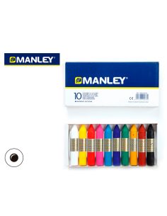 Lapices Cera Manley Caja De 10 Colores Surtidos 2