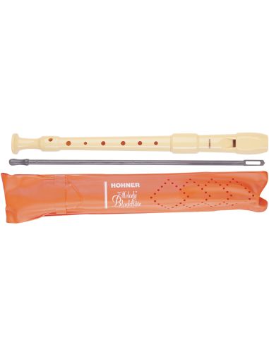 Flauta Hohner 9516 Dos Piezas Desmontable Color Marfil Funda Naranja