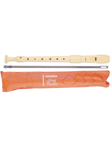 Flauta Hohner 9516 Dos Piezas Desmontable Color Marfil Funda Naranja